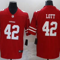 Men's San Francisco 49ers Ronnie Lott #42 Red Game Jersey1