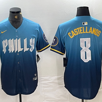 Men's Philadelphia Phillies Nick Castellanos #8 Blue 2024 City Connect Limited Player Jersey1