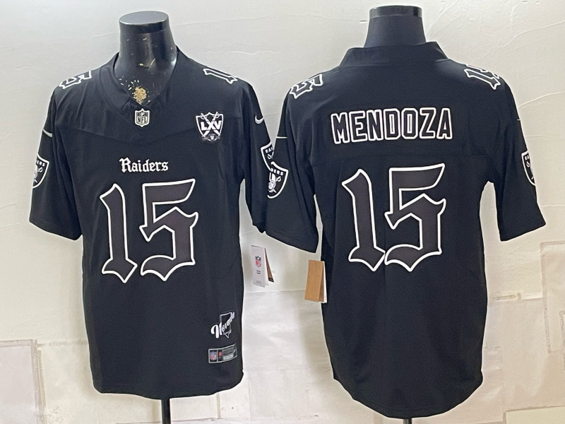 Men's Las Vegas Raiders Fernando Mendoza #15 Black Alternate Player Jersey