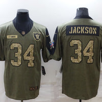 Men's Las Vegas Raiders Bo Jackson #34 Brown Alternate Game Jersey1