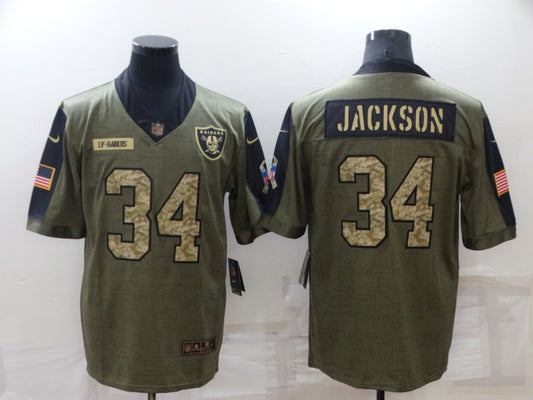 Men's Las Vegas Raiders Bo Jackson #34 Brown Alternate Game Jersey1