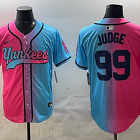 Men's New York Yankees Aaron Judge #99 Pink/Blue Player Jersey