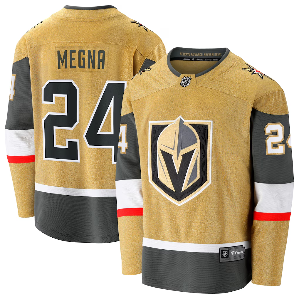 Men's Vegas Golden Knights Jaycob Megna #24 Fanatics Gold Home Breakaway Jersey