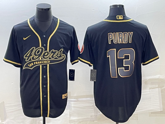Men's San Francisco 49ers Brock Purdy #13 Black Player Jersey1 Joint Edition
