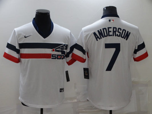 Men's Chicago White Sox Tim Anderson #7 White Authentic Game Jersey1