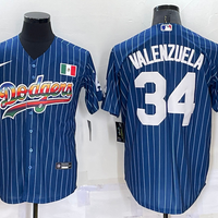 Men's Los Angeles Dodgers Fernando Valenzuela #34 Blue Fashion Stitched Jersey1