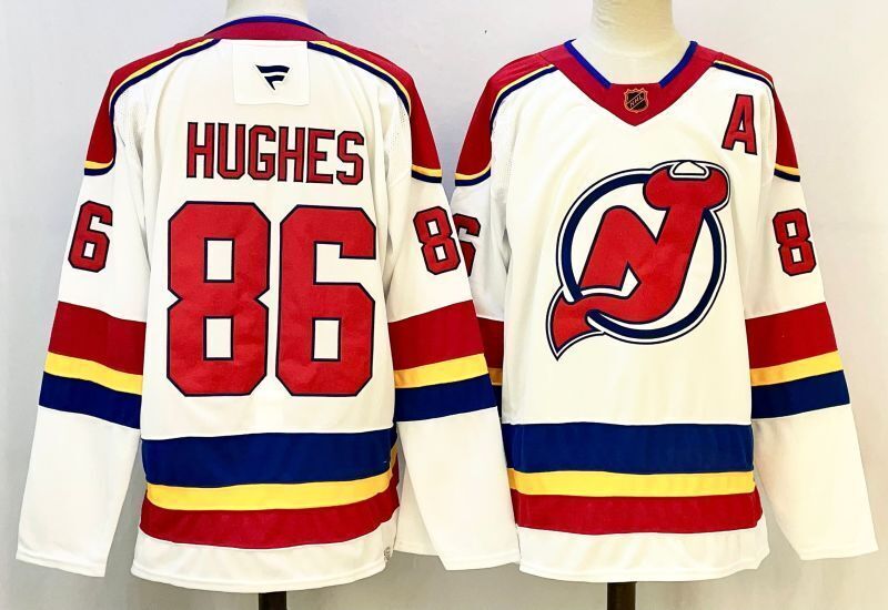 Men's New Jersey Devils Jack Hughes #86 Fanatics White Player Jersey