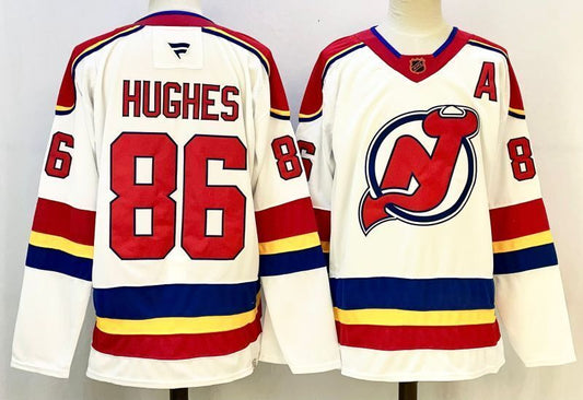 Men's New Jersey Devils Jack Hughes #86 Fanatics White Player Jersey