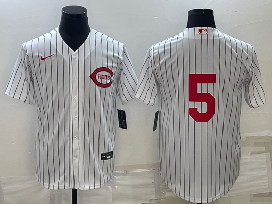 Men's Cincinnati Reds Johnny Bench #5 White 2022 MLB at Field of Dreams Game Authentic Player Jersey1