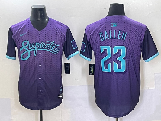 Men's Arizona Diamondbacks Zac Gallen #23 Purple 2025 City Connect Limited Player Jersey