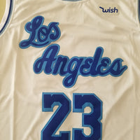 Men's Los Angeles Lakers LeBron James #23 White Swingman Player Jersey1