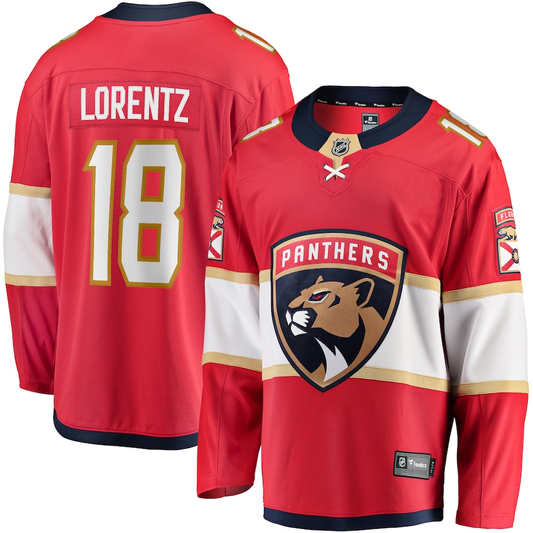 Men's Florida Panthers Steven Lorentz #18 Red Player Jersey1