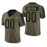 Custom2 Cincinnati Bengals Olive 2021 Salute To Service Limited Jersey2 Name And Number Size S to 6XL Christmas Birthday Gift American Stitched Football Jersey2s