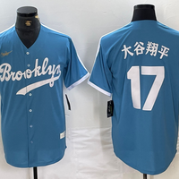 Men's Los Angeles Dodgers Shohei Ohtani #17 Light Blue Cooperstown Collection Player Jersey1