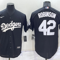 Men's Los Angeles Dodgers Jackie Robinson #42 Black Replica Baseball Jersey1