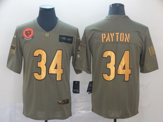 Men's Chicago Bears Walter Payton #34 Brown Game Player Jersey1