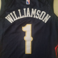 Men's New Orleans Pelicans Zion Williamson #1 NBA Dark Blue Swingman Jersey1