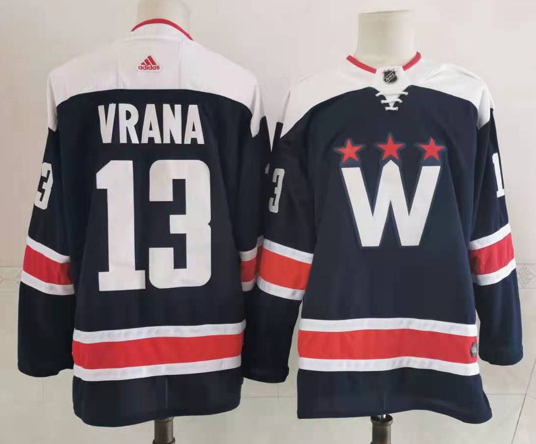 Men's Washington Capitals Jakub Vrana #13 Navy Home Breakaway Player Jersey1