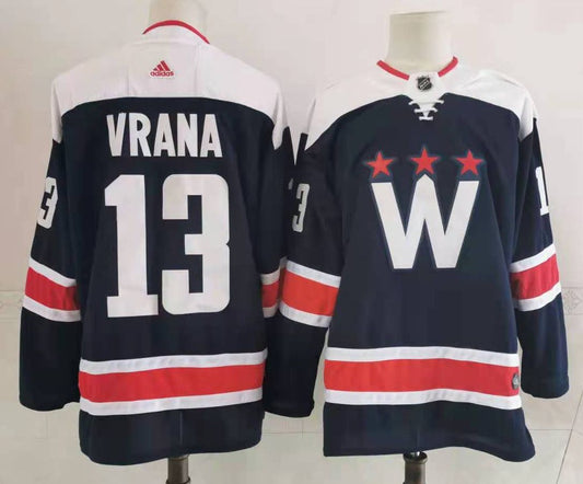 Men's Washington Capitals Jakub Vrana #13 Navy Home Breakaway Player Jersey1