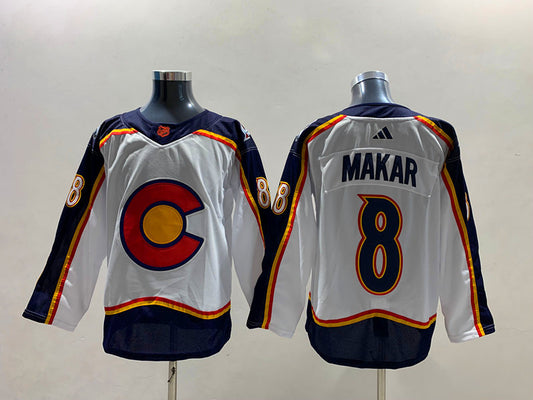 Men's Colorado Avalanche Cale Makar #8 White Breakaway Player Jersey1