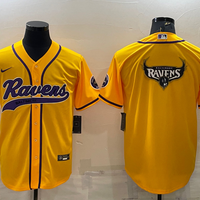 Men's Baltimore Ravens Yellow Game Jersey1