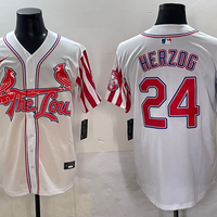 Men's St. Louis Cardinals Whitey Herzog #24 White Replica Player Jersey