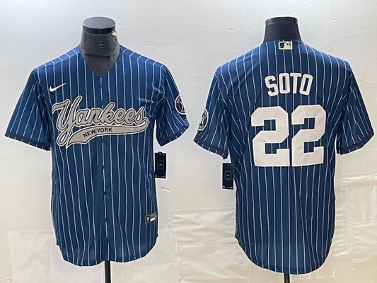 Men's New York Yankees Juan Soto #22 Blue Player Jersey1 Joint Edition