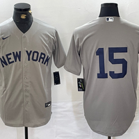 Men's New York Yankees Thurman Munson #15 Gray Replica Player Name Jersey1