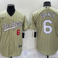 Men's Los Angeles Dodgers Trea Turner #6 Gold Replica Baseball Jersey1