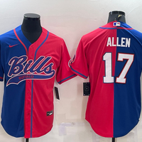 Men's Buffalo Bills Josh Allen #17 Royal/Red Game Jersey1 Joint Edition