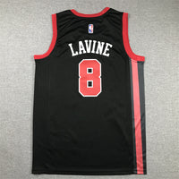 Men's Chicago Bulls Zach LaVine #8 Black 2023/24 Swingman Jersey1 - City Edition