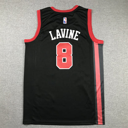 Men's Chicago Bulls Zach LaVine #8 Black 2023/24 Swingman Jersey1 - City Edition