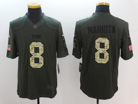 Men's Tennessee Titans Marcus Mariota #8 Army Green Game Jersey1