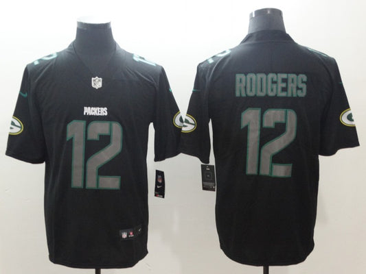 Men's Green Bay Packers #12 Aaron Rodgers Black Alternate Game Jersey1