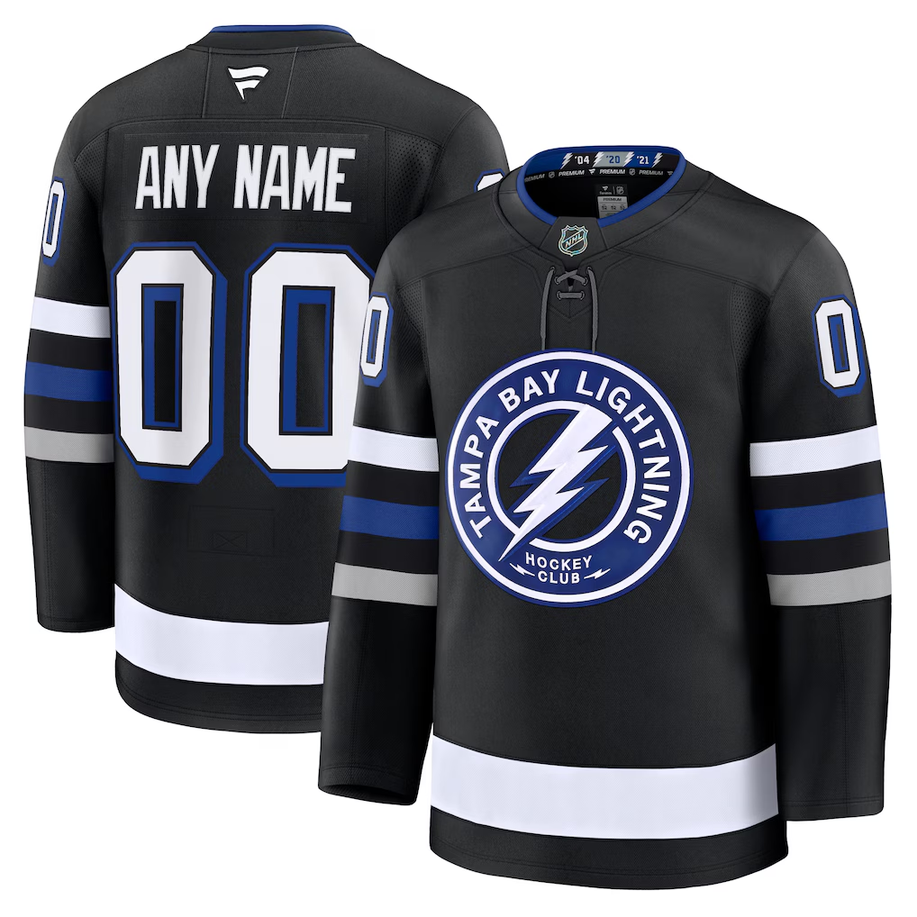 Men's Tampa Bay Lightning Fanatics Black Alternate Premium Custom Jersey