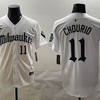 Men's Milwaukee Brewers Jackson Chourio #11 White Replica Team Jersey