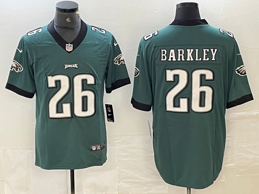 Men's Philadelphia Eagles Saquon Barkley #26 Midnight Green Game Player Jersey1