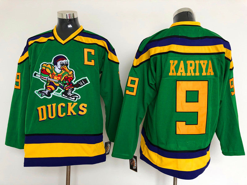 Men's Anaheim Ducks Paul Kariya #9 Green Breakaway Jersey1