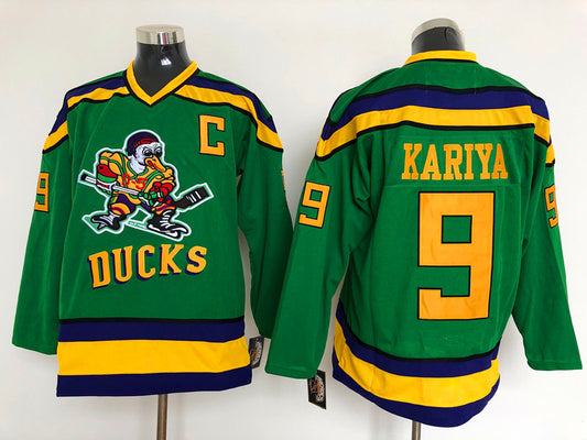 Men's Anaheim Ducks Paul Kariya #9 Green Breakaway Jersey1