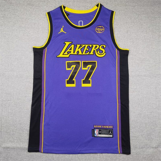 Luka Doncic #77 Los Angeles Lakers Purple Statement Edition Swingman Jersey