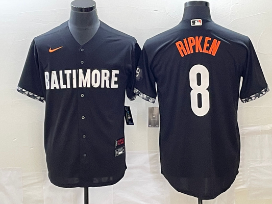 Men's Baltimore Orioles Cal Ripken #8 Black 2023 City Connect Replica Player Jersey1