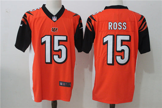 Men's Cincinnati Bengals John Ross #15 Orange Game Jersey2