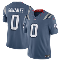 Christian Gonzalez New England Patriots Storm Blue Jersey