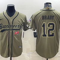 Men's Tampa Bay Buccaneers Tom Brady #12 Olive 2022 Salute To Service Retired Player Limited Jersey1 Joint Edition