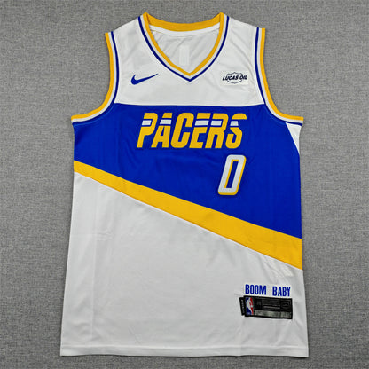 Men's Indiana Pacers Tyrese Haliburton #0 White 2025/26 Swingman Jersey - City Edition