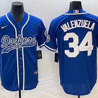 Men's Los Angeles Dodgers Fernando Valenzuela #34 Royal Player Jersey1 Joint Edition