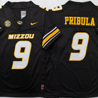Men's Missouri Tigers Beau Pribula #9 Black Player Jersey