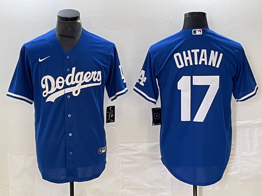 Men's Los Angeles Dodgers Shohei Ohtani #17 Blue Replica Game Jersey1