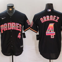 Men's San Diego Padres Luis Arraez #4 Black Player Game Jersey1