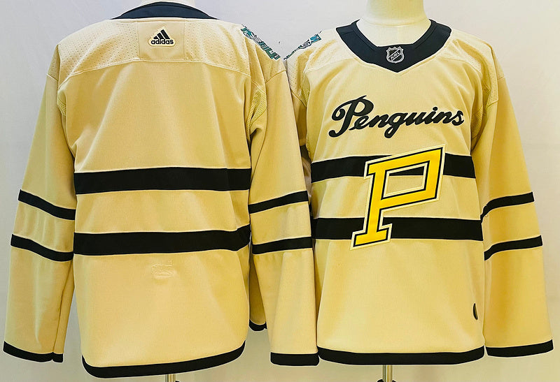 Men's Pittsburgh Penguins Yellow Blank Player Jersey1